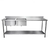 Pia Inox Industrial 1.90X70 Plano Inferior Liso com 2 Cubas Esquerdas Inox 430 Gastromixx